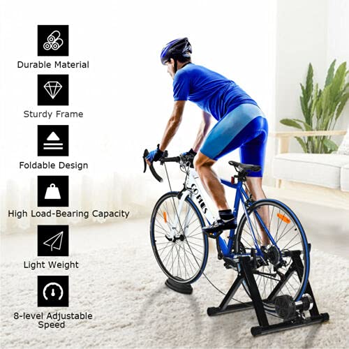 Load image into Gallery viewer, Goplus Bike Trainer Stand, Indoor Magnetic Exercise Bicycle Trainers with 8 Levels Resistance - GoplusUS
