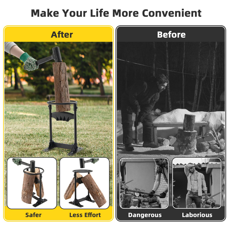 Load image into Gallery viewer, Goplus Firewood Kindling Splitter, High-Carbon Steel Manual Wood Splitter - GoplusUS

