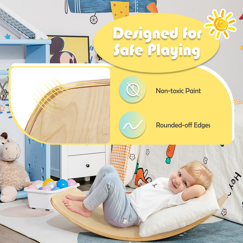 Load image into Gallery viewer, 35Inch Wooden Balance Board for Kids &amp; Adults Support 660LBS - GoplusUS
