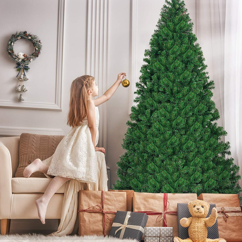 Load image into Gallery viewer, Goplus 9ft Artificial Pre-lit Christmas Tree Premium Spruce Hinged Tree with 700 LED Lights and Solid Metal Stand - GoplusUS
