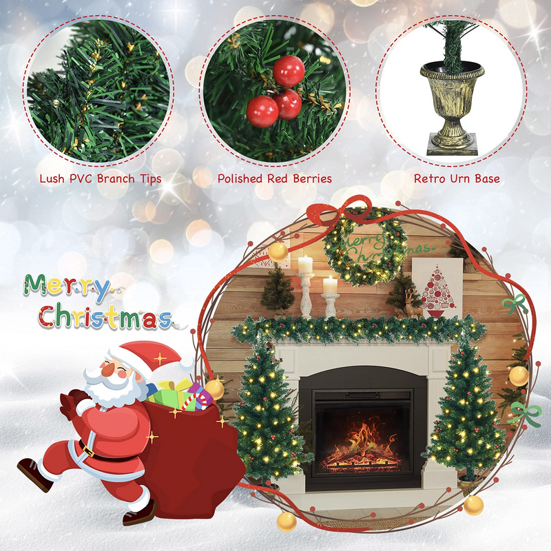 Load image into Gallery viewer, Goplus Pre-lit Holiday Christmas 4-Piece Set, Christmas Garland - GoplusUS

