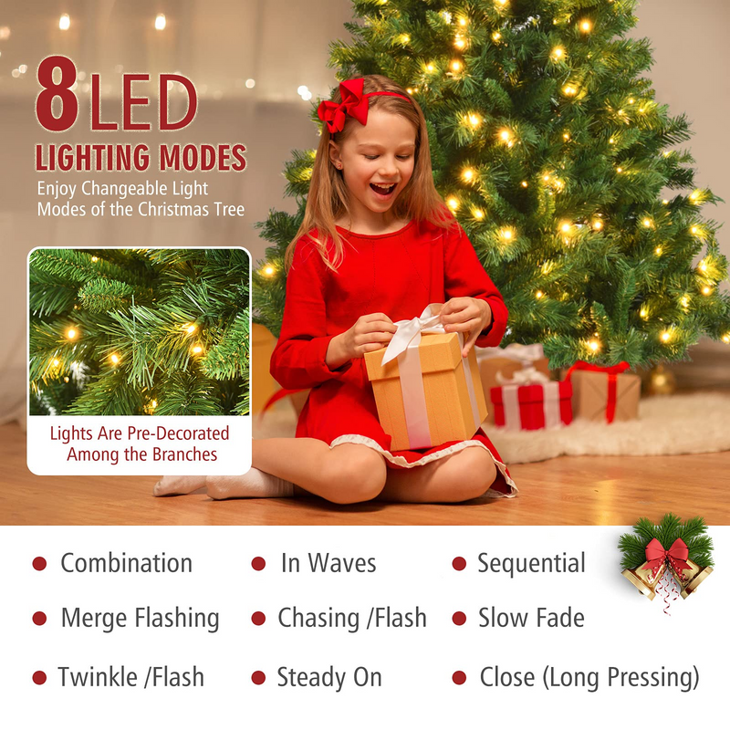 Load image into Gallery viewer, Goplus Pre-Lit Artificial Christmas Tree, Quick One Plug Hinged Xmas Pine Tree - GoplusUS
