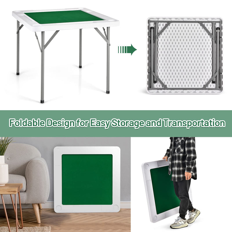 Load image into Gallery viewer, 35&quot; Folding Mahjong Table | Portable Square Poker Table w/Wear-Resistant PVC Desktop - GoplusUS
