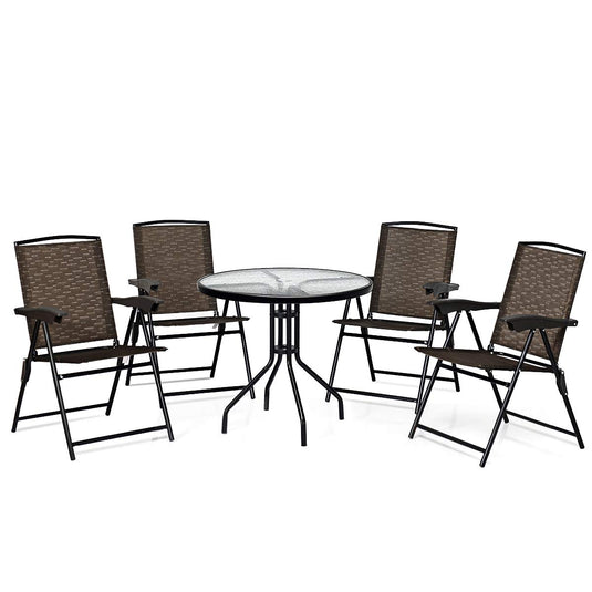 Goplus 5-Piece Bistro Set Outdoor Patio Furniture - GoplusUS