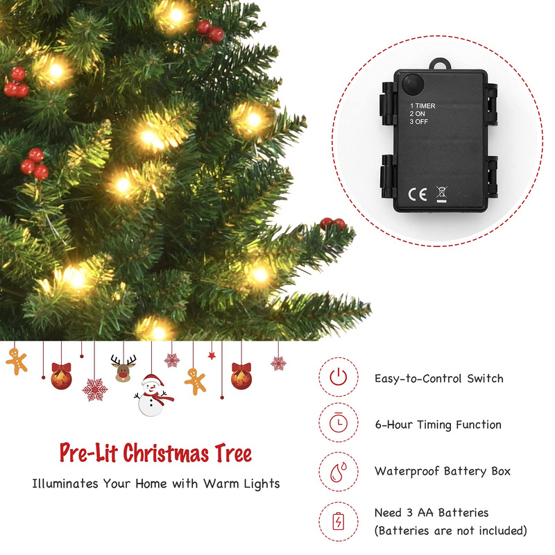 Load image into Gallery viewer, Goplus Pre-lit Holiday Christmas 4-Piece Set, Christmas Garland - GoplusUS
