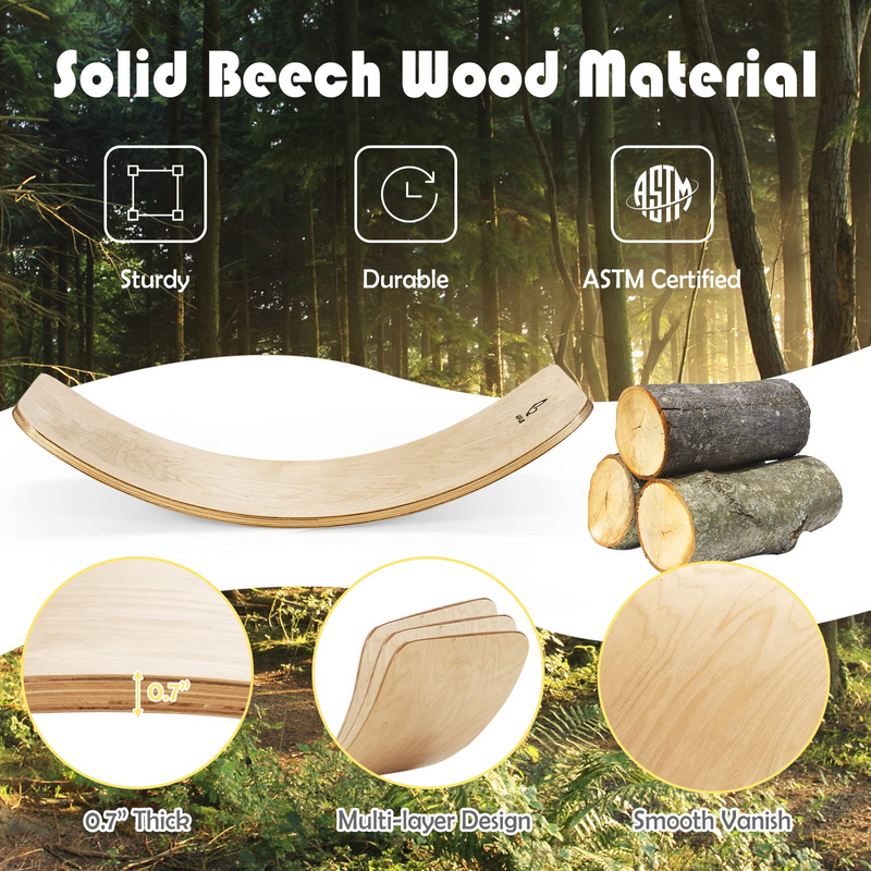 Load image into Gallery viewer, 35Inch Wooden Balance Board for Kids &amp; Adults Support 660LBS - GoplusUS
