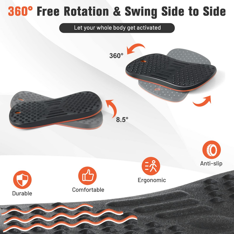 Load image into Gallery viewer, Goplus Standing Desk Wooden Balance Board, 360 Rotation Anti Fatigue Mat Wobble Board with 138 Massage Points &amp; Anti-Slip Base - GoplusUS
