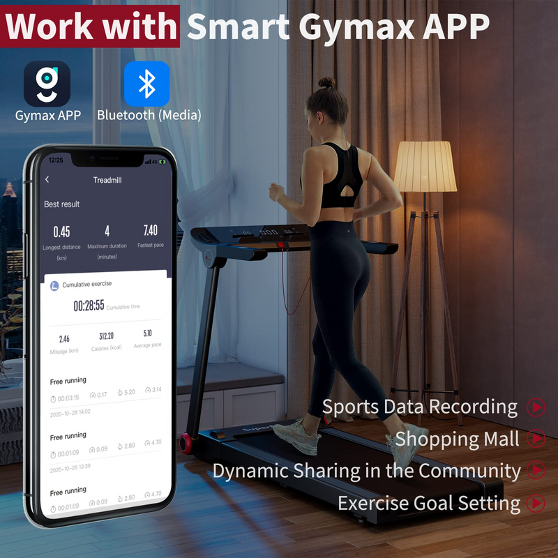 Load image into Gallery viewer, Goplus 3.75HP Folding Treadmill, Freestanding Superfit Treadmill with APP, 12 Preset Programs - GoplusUS
