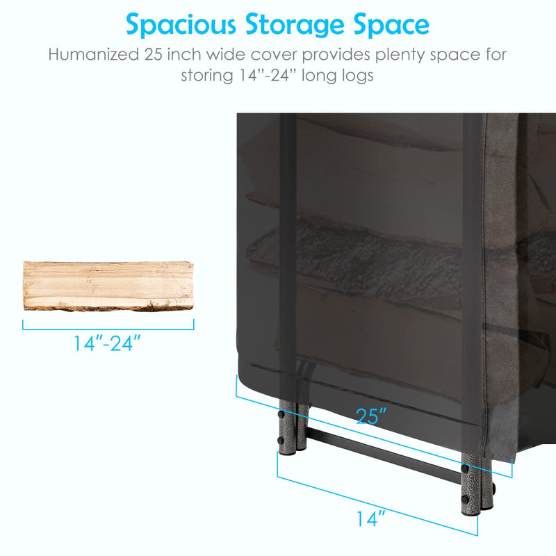 Load image into Gallery viewer, Goplus 4FT Firewood Rack Outdoor with Cover, Heavy Duty Firewood Log Holder - GoplusUS
