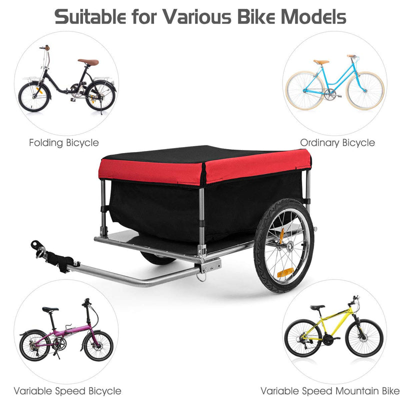 Load image into Gallery viewer, Cargo Bike Trailer, Folding Frame Quick Release 16&quot; Wheels Bicycle Cargo Trailer - GoplusUS
