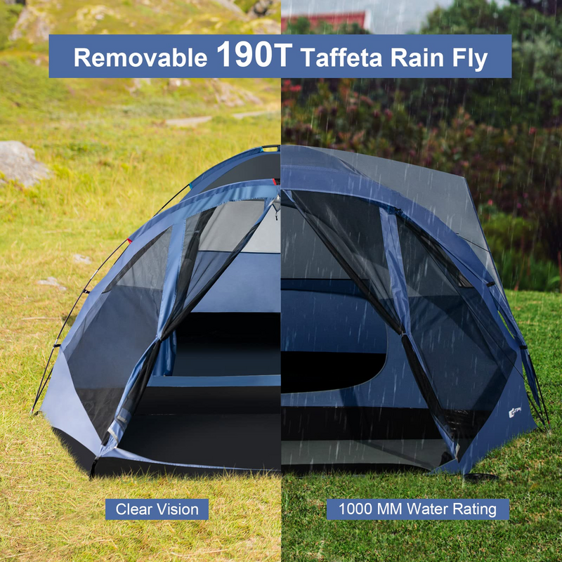 Load image into Gallery viewer, Goplus 6 Person Camping Tent, Portable Camping Dome Tent with Screen Room Porch - GoplusUS
