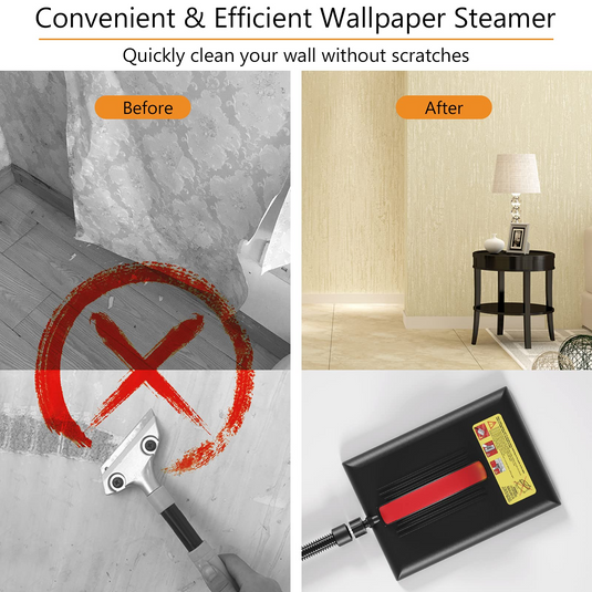 Goplus Wallpaper Steamer Chemical-Free Cleaner for Wallpaper Removal w/ 10FT Hose & Large Steam Plate - GoplusUS