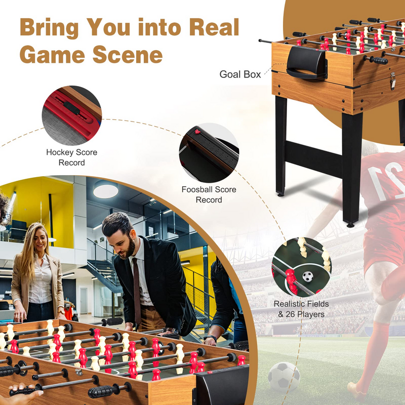 Load image into Gallery viewer, Goplus 48 Inch Game Table, 3-in-1 Combo Table Set w/ Adult Size Foosball Table - GoplusUS
