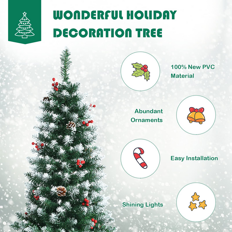 Load image into Gallery viewer, Snow Flocked Artificial Hinged Xmas Tree
