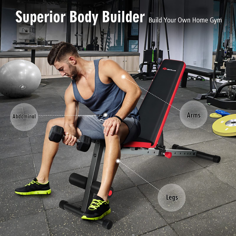 Load image into Gallery viewer, Goplus Adjustable Weight Bench, Workout Bench with 9-Level Adjustable Backrest - GoplusUS
