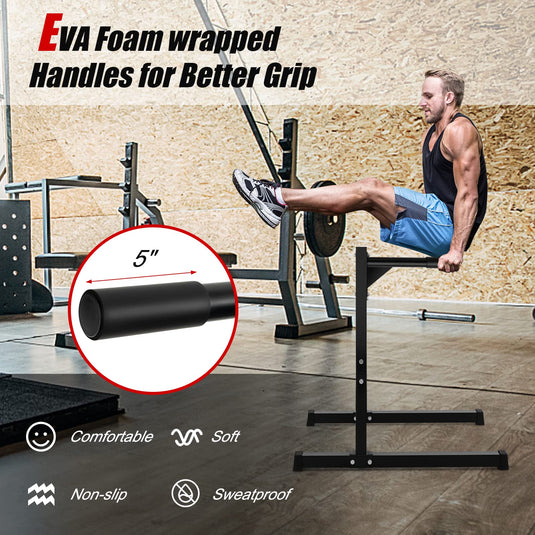Goplus Multifunctional Dip Stand Dip Station, 600 LBS Capacity Heavy Duty Dip Bar Push Up Bar