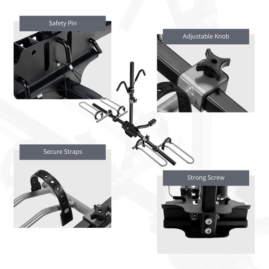 Goplus Hitch Mount Bike Rack, Folding 2-Bike Platform Style Carrier for MTB - GoplusUS