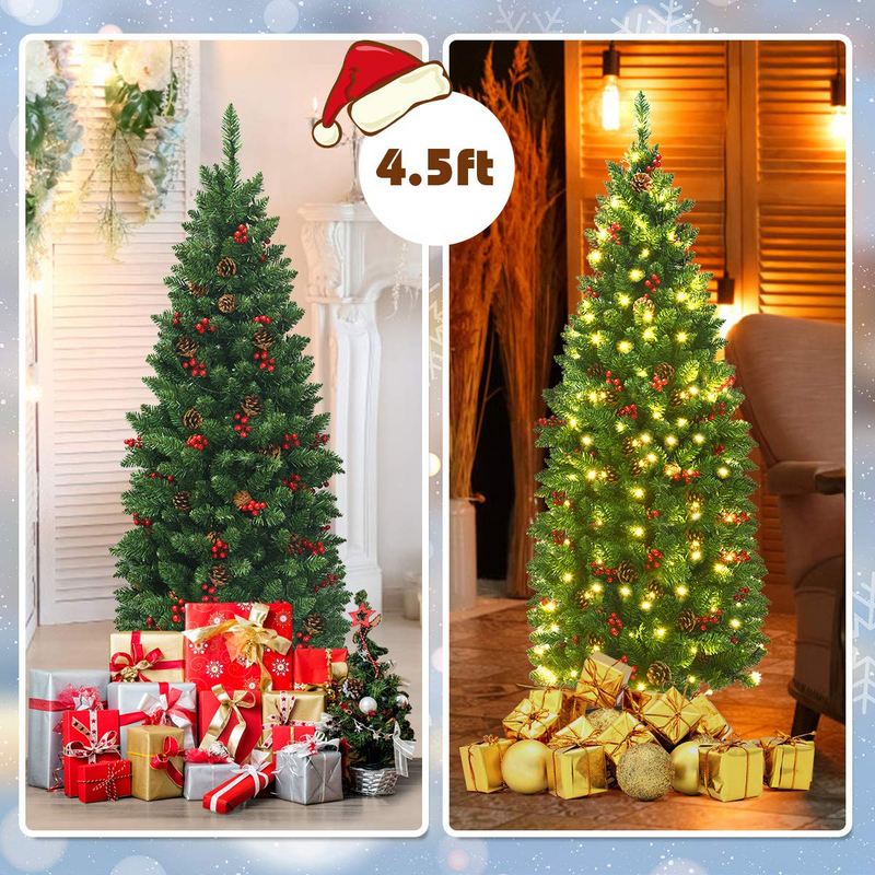 Load image into Gallery viewer, Goplus Pre-Lit Pencil Christmas Tree - GoplusUS
