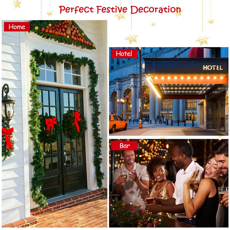 Load image into Gallery viewer, Goplus 9FT Pre-lit Christmas Garland, Artificial Christmas Pine Rattan w/Timer - GoplusUS
