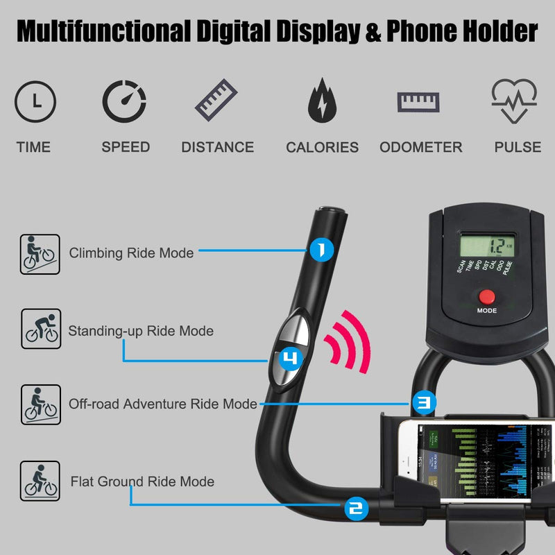 Load image into Gallery viewer, Goplus Indoor Cycling Bike, Silent Belt Drive Exercise Bike with Steel Flywheel, Phone Holder - GoplusUS
