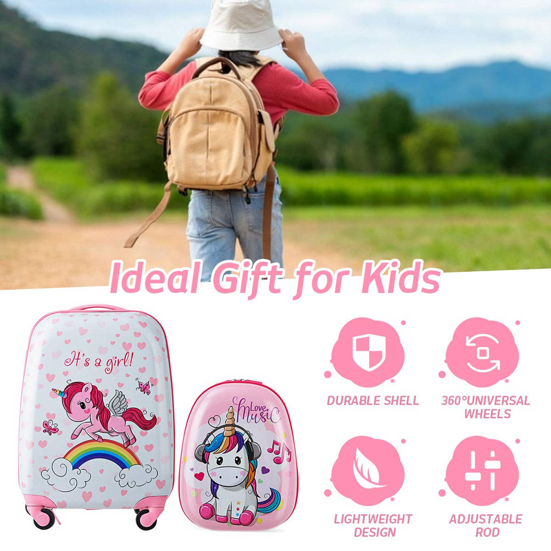 Load image into Gallery viewer, Goplus 2PC Kids Luggage, 12&quot; &amp; 16&quot; Kids Carry On Luggage Set, Lightweight Spinner Suitcases for Boys and Girls - GoplusUS

