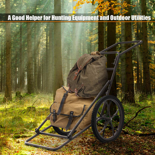 Folding Deer Game Cart Larger Capacity 500lbs Hauler Utility Gear Dolly Cart Hunting Accessories - GoplusUS