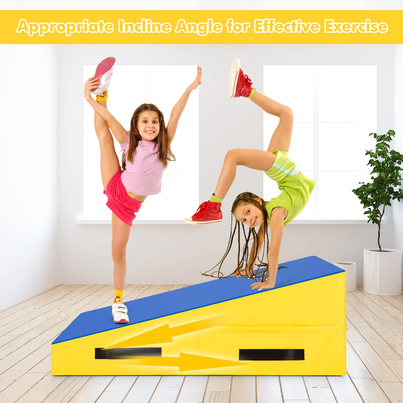 Load image into Gallery viewer, Goplus Gymnastics Mat, Incline Wedge Ramp w/Carrying Handles for Tumbling Aerobic Exercise Home and Gym
