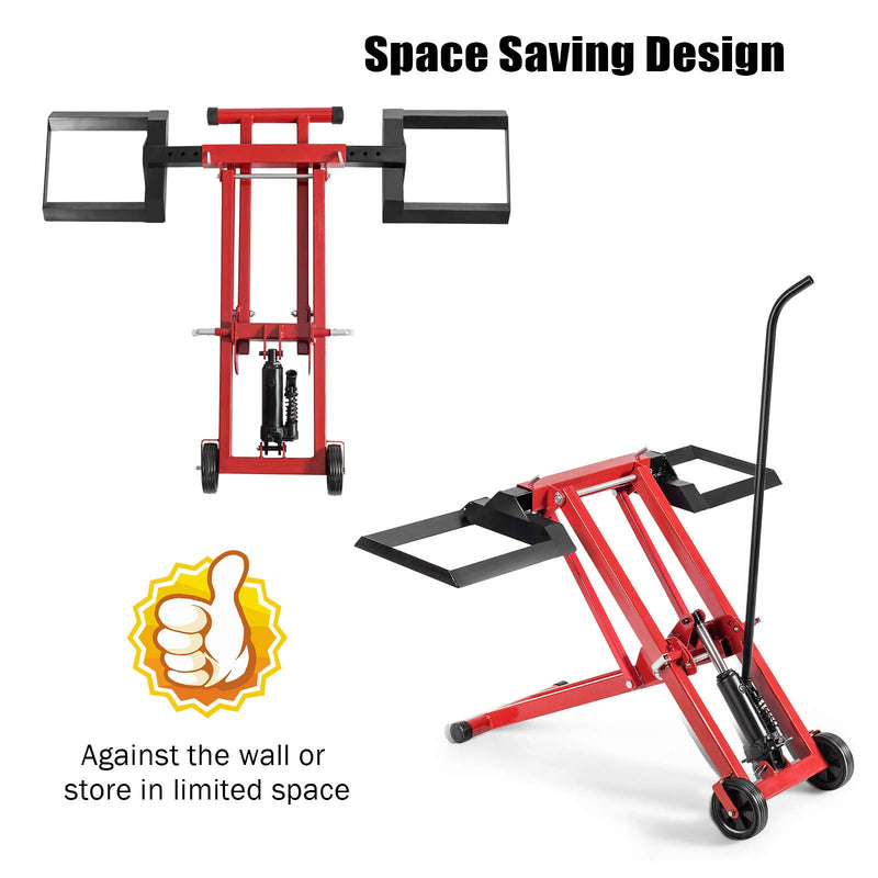 Load image into Gallery viewer, Lawn Mower Lift with Hydraulic Jack, 500-lb Capacity Easy Assembly Riding Mower Lift - GoplusUS
