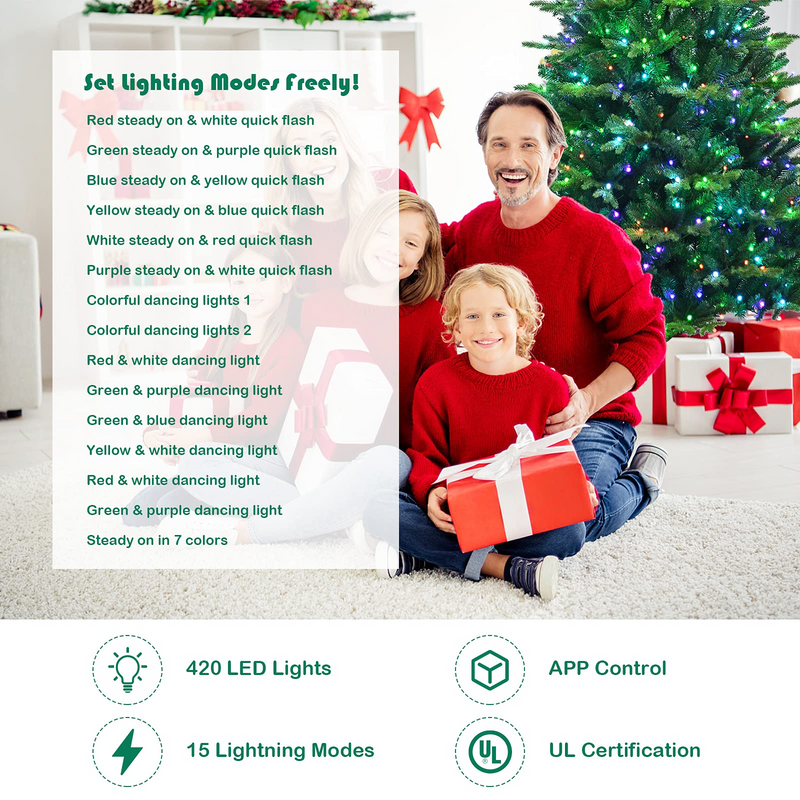 Load image into Gallery viewer, Goplus 6ft Pre-lit Christmas Tree, Hinged Artificial Xmas Tree w/ 420 APP Controlled LED Lights - GoplusUS
