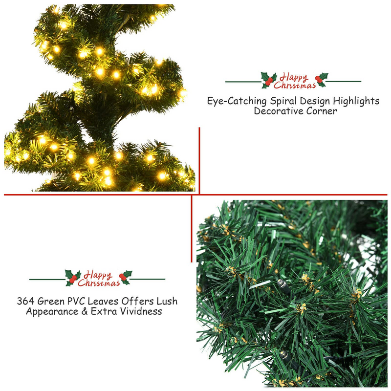 Load image into Gallery viewer, Goplus 4ft Pre-Lit Christmas Tree for Entrances, 2 Pack Artificial Spiral Topiary Tree with 150 LED Lights - GoplusUS
