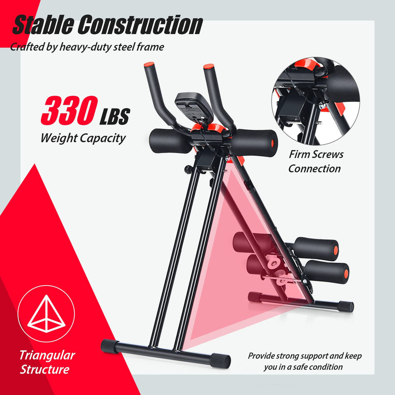 Load image into Gallery viewer, Foldable Core Abdominal Trainer, AB Workout Machine Exercise Equipment with 3 Adjustable Levels - GoplusUS
