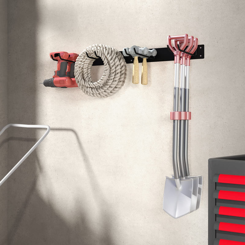 Load image into Gallery viewer, Goplus Garden Tool Organizer, Wall-Mounted Garage Tool Storage Rack with 8 Hooks

