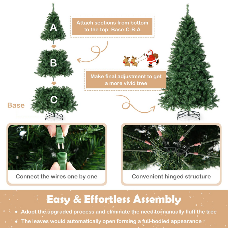 Load image into Gallery viewer, Goplus 6ft Artificial Pre-Lit Christmas Tree, Hinged Full Xmas Tree with 260 Multi-Color LED Lights - GoplusUS
