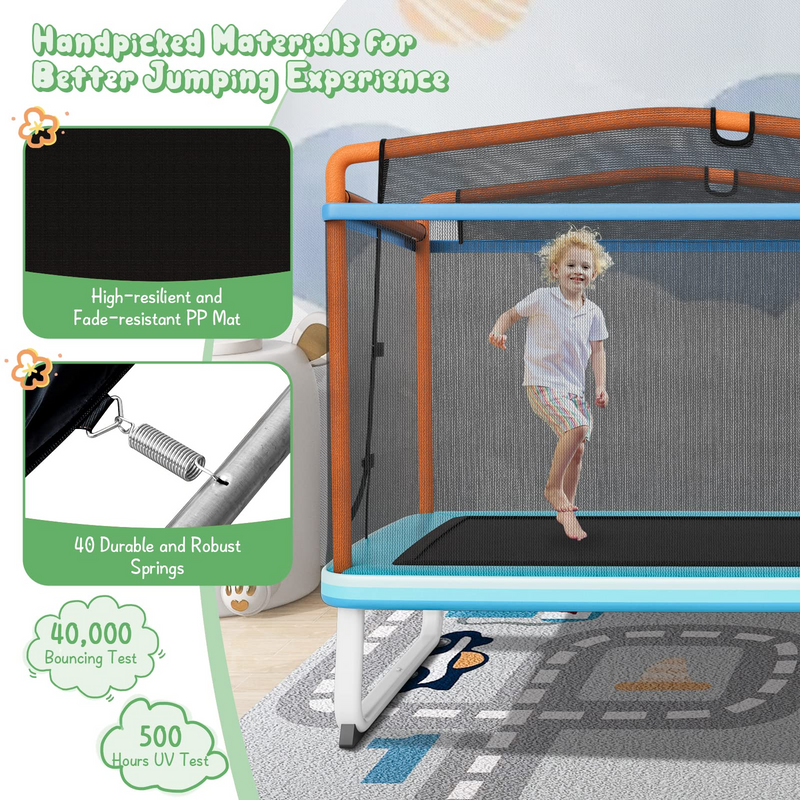 Load image into Gallery viewer, Goplus 3-in-1 6FT Kids Trampoline with Swing and Horizontal Bar, Mini Toddler Trampoline w/ Enclosure Safety Net - GoplusUS

