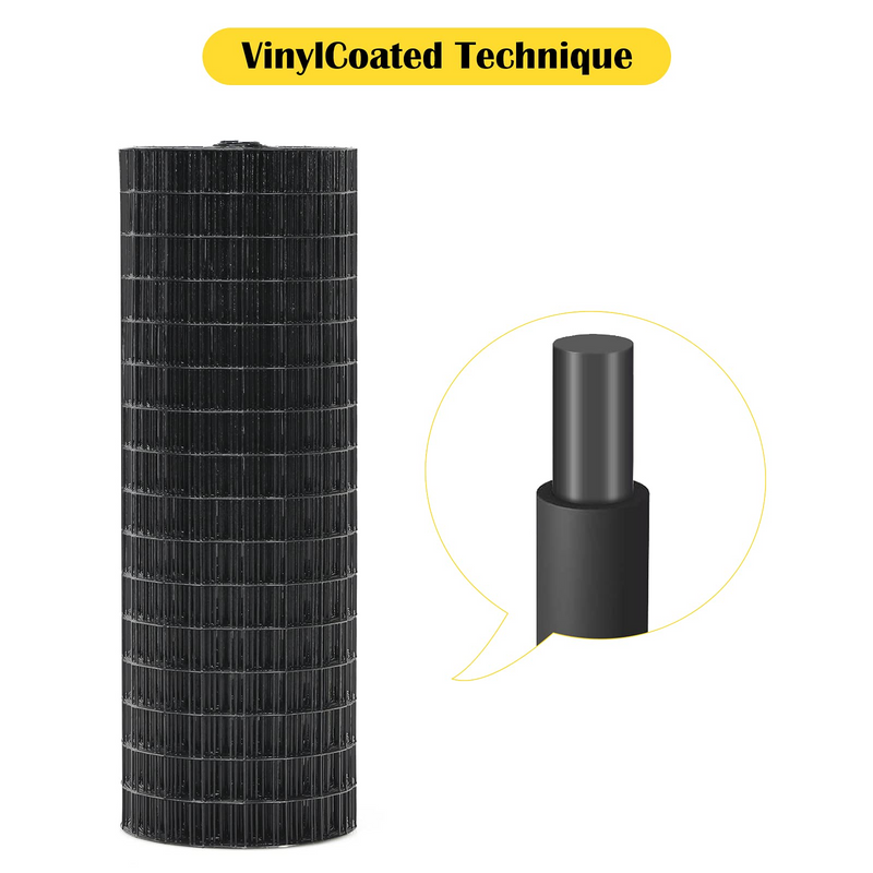 Load image into Gallery viewer, Goplus Hardware Cloth, 24 inch x 50 ft Black Vinyl Coated Welded Wire Mesh, Chicken Coop Wire Fence - GoplusUS
