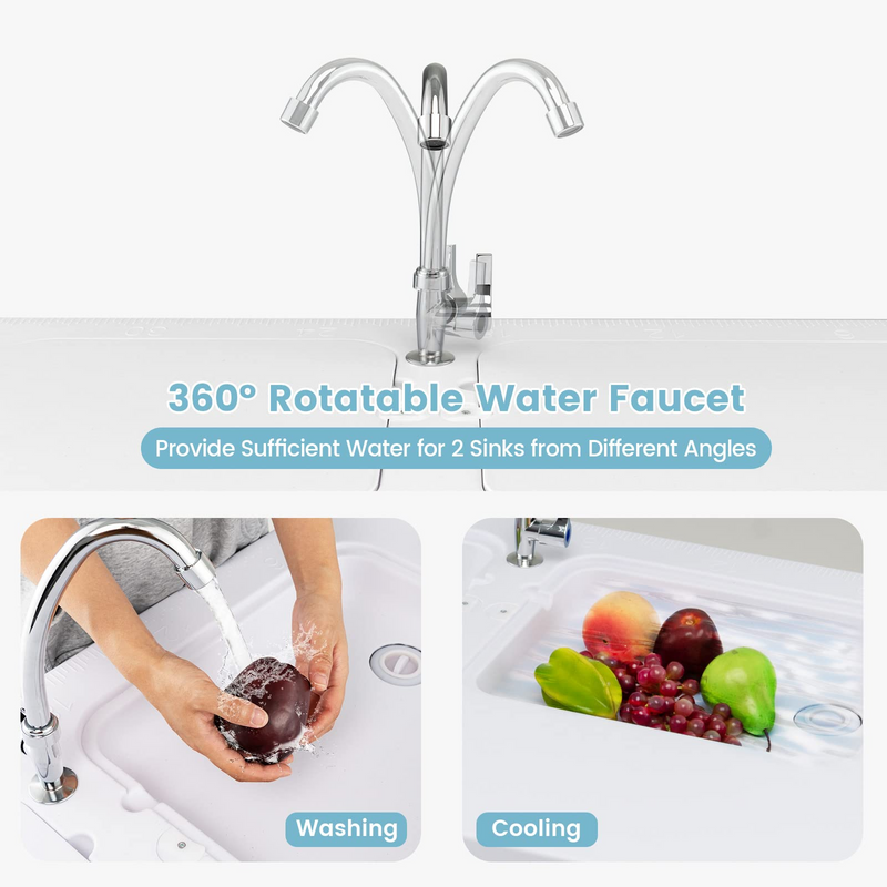 Load image into Gallery viewer, Goplus Folding Fish Cleaning Table with Dual Water Basins - GoplusUS

