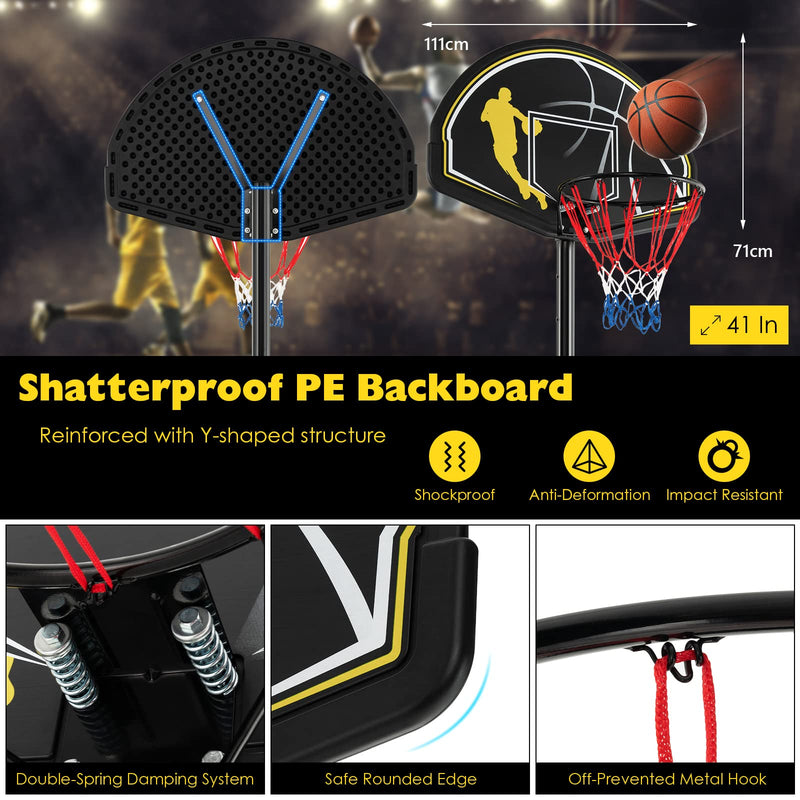 Load image into Gallery viewer, Goplus Portable Basketball Hoop Outdoor Indoor, 4.25-10FT 12-Level Adjustable Basketball Goal - GoplusUS
