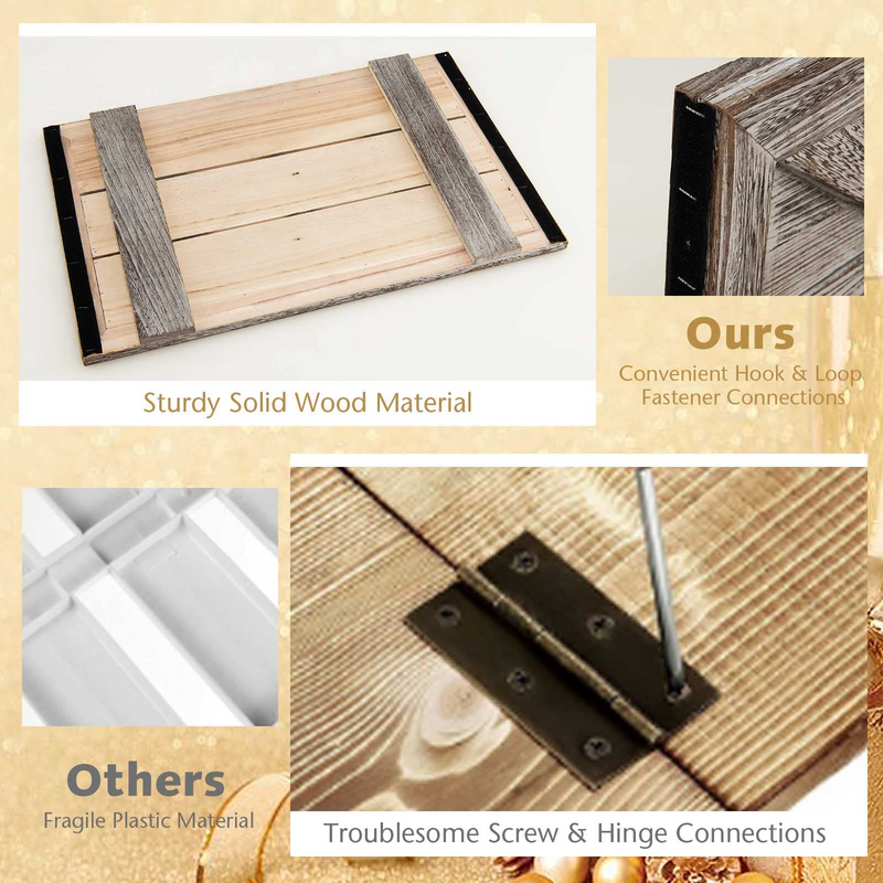 Load image into Gallery viewer, Goplus Wooden Tree Collar Box, 100% Solid Wood Farmhouse Tree Box, Rustic Christmas Tree Skirt - GoplusUS
