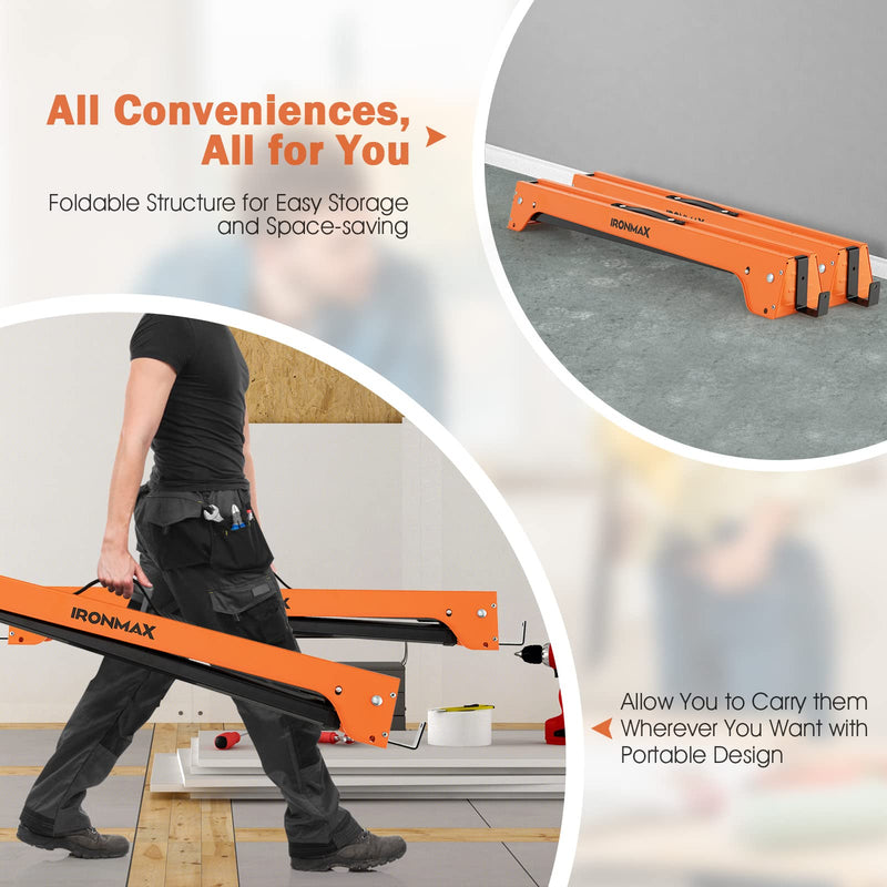 Load image into Gallery viewer, Goplus Folding Sawhorses Twin Pack, Portable Saw Horses with 2x4 Support Arms, 1322 LB Capacity
