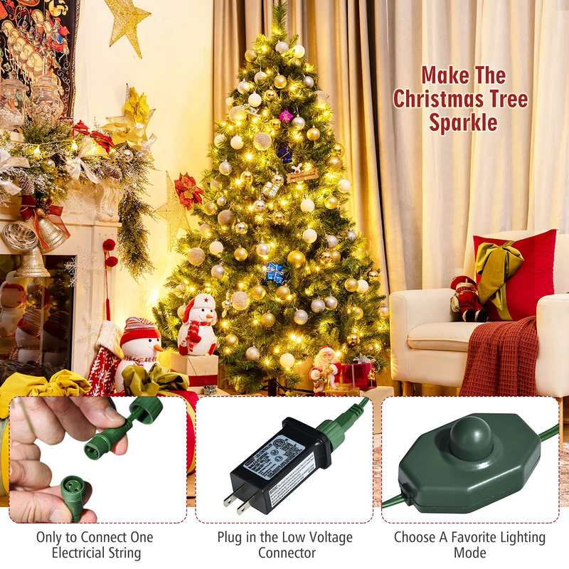 Load image into Gallery viewer, Goplus Pre-Lit Artificial Christmas Tree, Quick One Plug Hinged Xmas Pine Tree - GoplusUS
