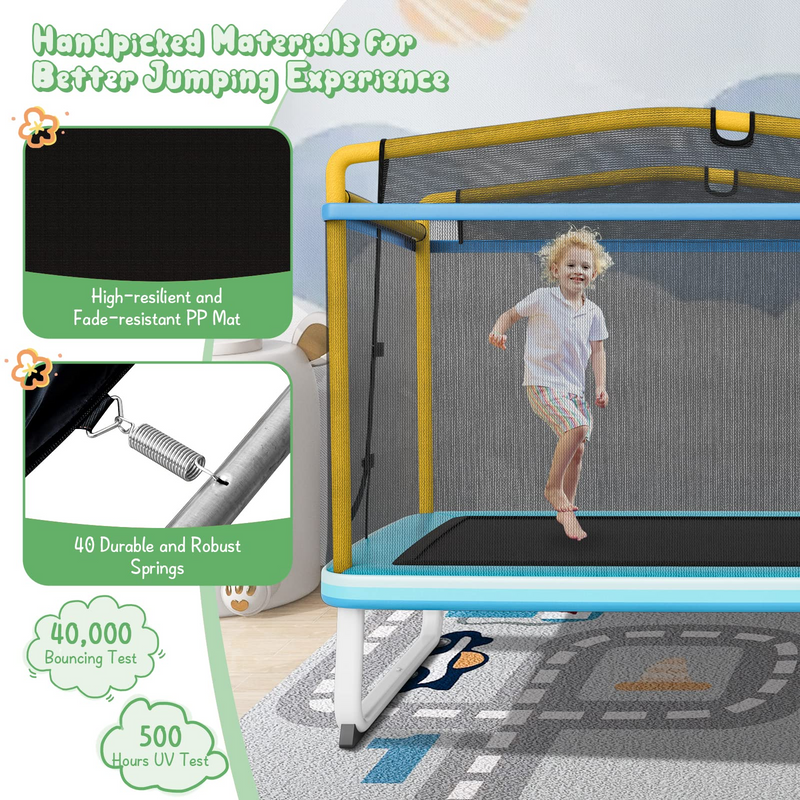 Load image into Gallery viewer, Goplus 3-in-1 6FT Kids Trampoline with Swing and Horizontal Bar, Mini Toddler Trampoline w/ Enclosure Safety Net - GoplusUS
