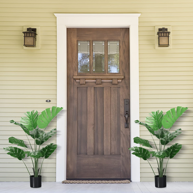 Load image into Gallery viewer, Goplus Artificial Monstera Deliciosa Plant, 4ft Tall Fake Tropical Palm Tree w/10 Pcs Different Turtle Leaves - GoplusUS
