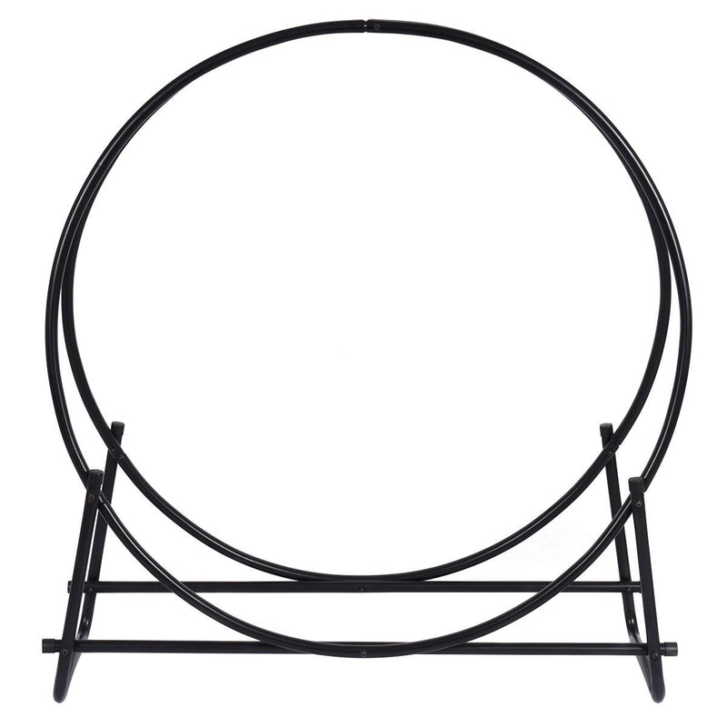 Load image into Gallery viewer, 41 Inch Firewood Log Hoop, Tubular Steel Log Holder, Heavy Duty Wood Storage Rack for Outdoor &amp; Indoor, Fireplace Pit - GoplusUS
