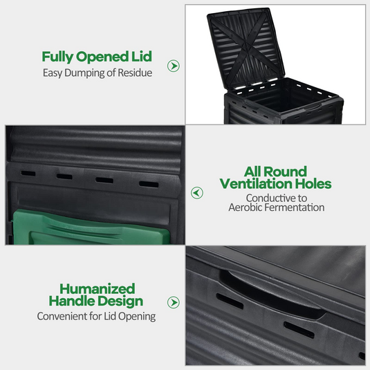 Goplus Compost Bin, 80 Gallon(300 L) Large Composting Box - GoplusUS