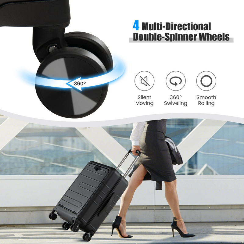 Load image into Gallery viewer, Goplus Carry On Luggage, 20 Inch PC Hardside Suitcase with Front Pocket - GoplusUS
