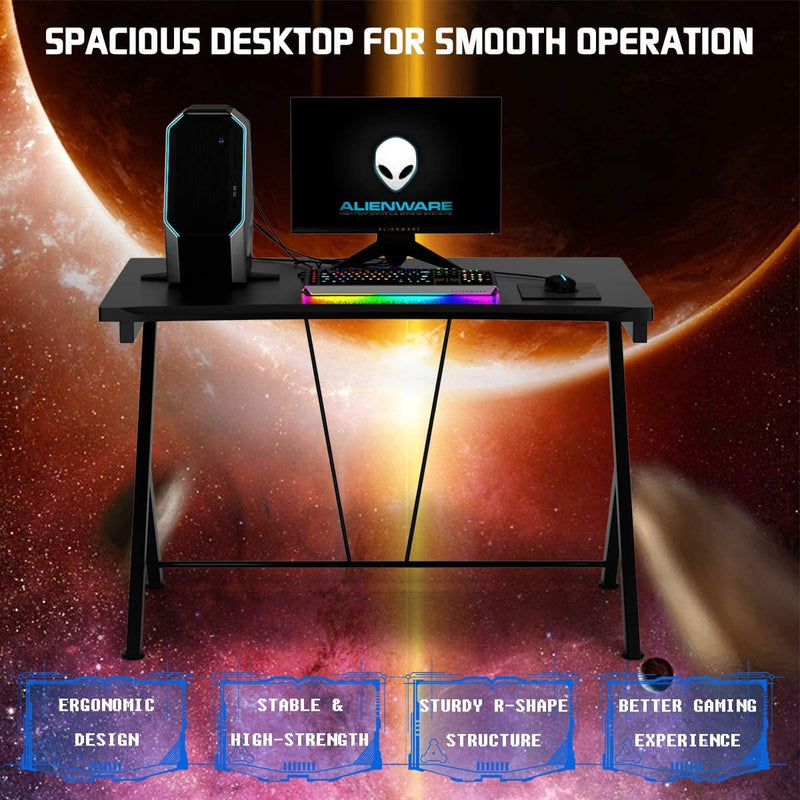 Load image into Gallery viewer, Goplus Gaming Desk &amp; Chair Combo Set, Racing Style Home Office Gamer Workstation w/Massage Lumbar Support &amp; Headrest - GoplusUS
