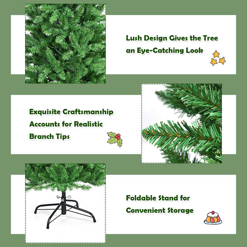Load image into Gallery viewer, Goplus 6ft Pre-lit Artificial Christmas Tree, Hinged Fir Pencil Christmas Tree with 250 LED Lights - GoplusUS
