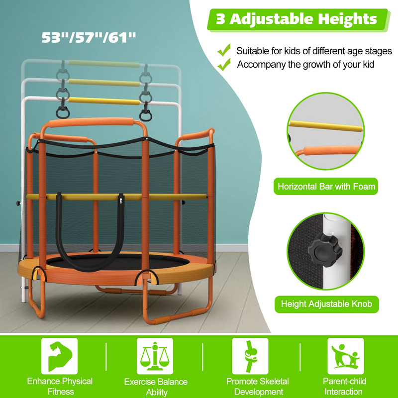 Load image into Gallery viewer, 60 Inch Kids Trampoline with Safety Enclosure Net - GoplusUS
