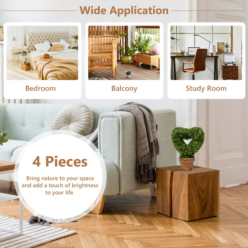Load image into Gallery viewer, Goplus 4 Pack Artificial Boxwood Topiary Trees - GoplusUS

