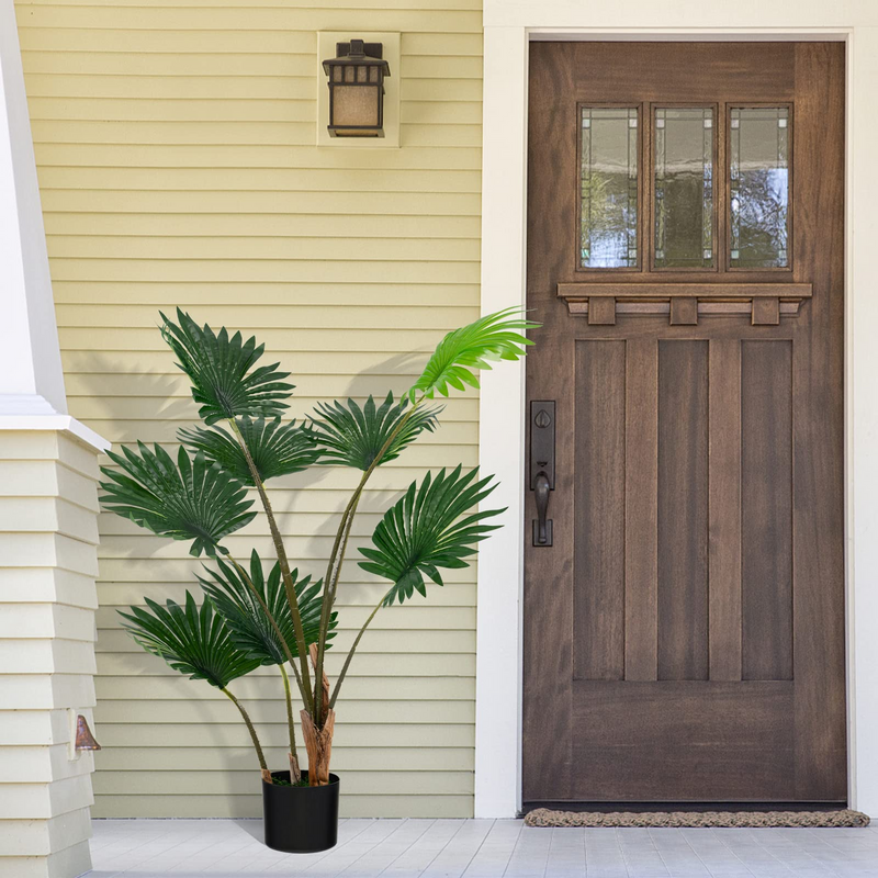 Load image into Gallery viewer, Goplus 4ft Artificial Fan Palm Tree, Fake Tropical Palm Tree with 8 Large Leaves - GoplusUS
